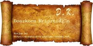 Doszkocs Krisztián névjegykártya